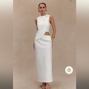 Meshki AstridSuiting Midi Skirt - White